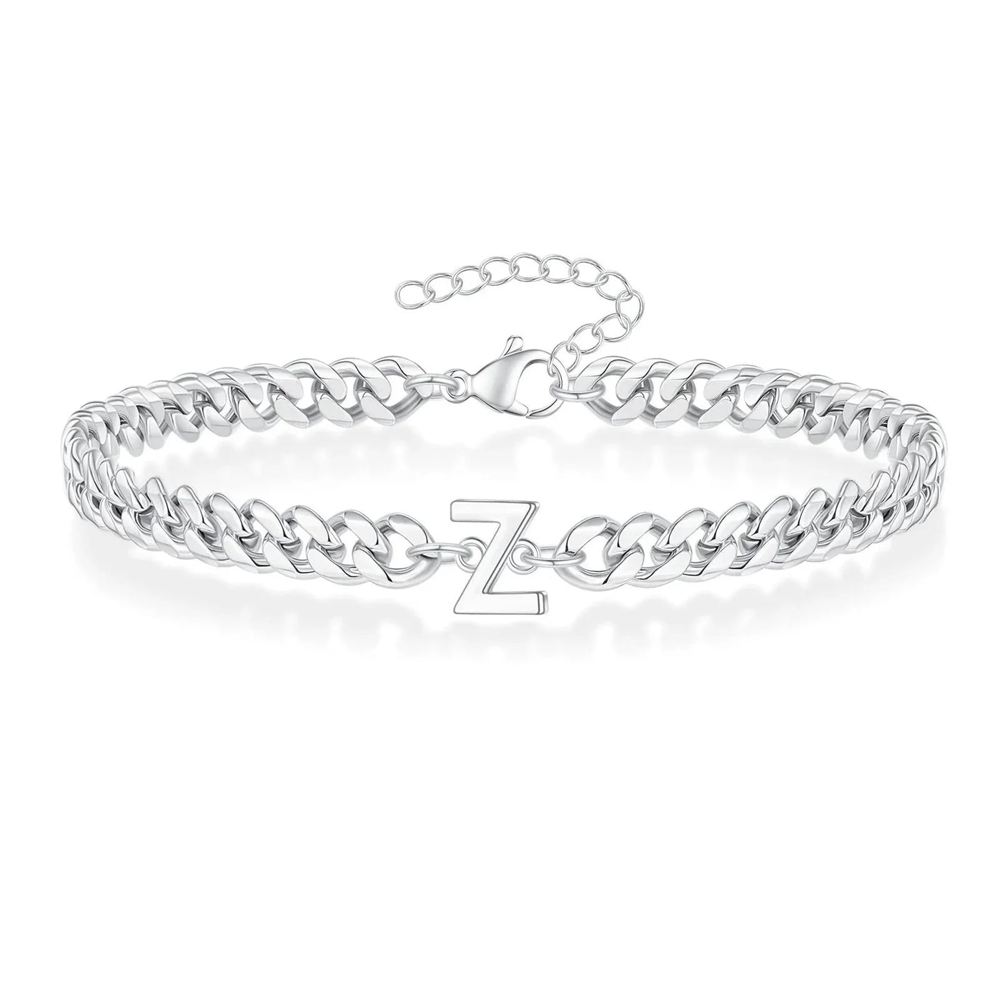 Pulsera cubana para pareja con inicial