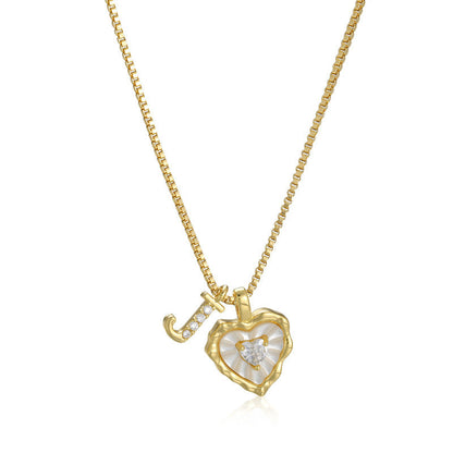 Collar de Corazón e Inicial con Brillo