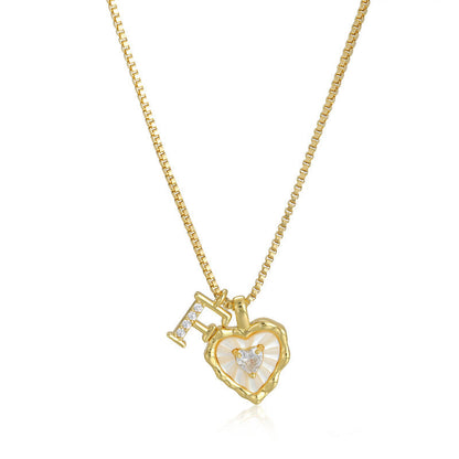 Collar de Corazón e Inicial con Brillo