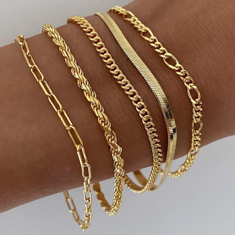 Set de 5 pulseras clásicas apilables