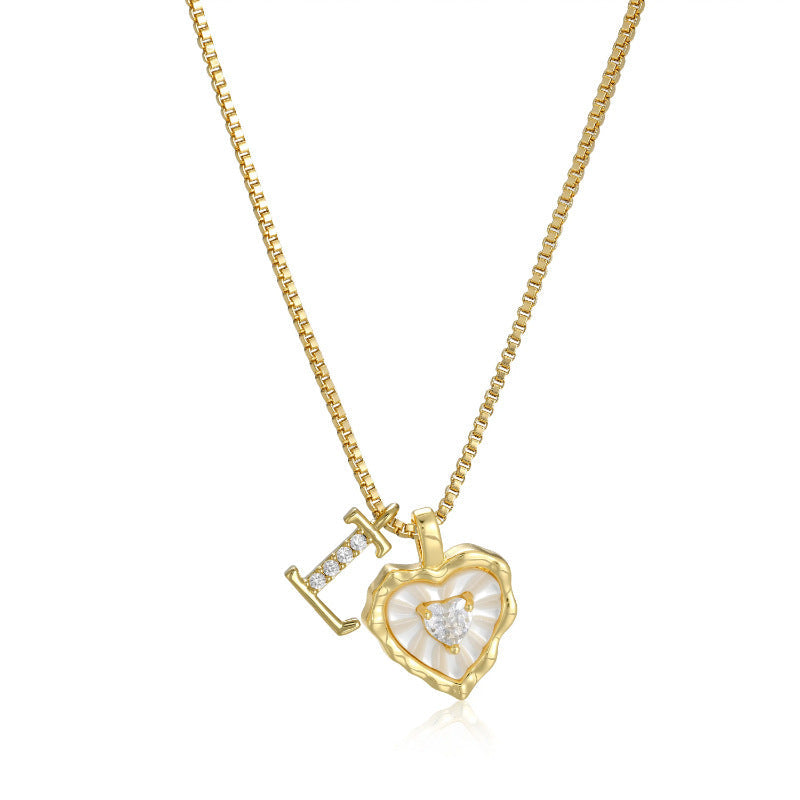 Collar de Corazón e Inicial con Brillo