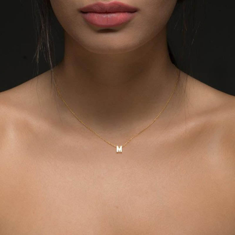 Collar Choker con Inicial Pequeña, Personalizado con Nombre