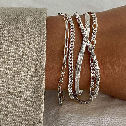 Set de 5 pulseras clásicas apilables