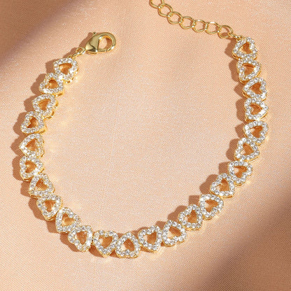 Pulsera de corazones Amor con diamantes