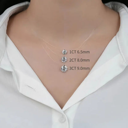Collar Invisible de Moissanita S925 de 1-3 Quilates