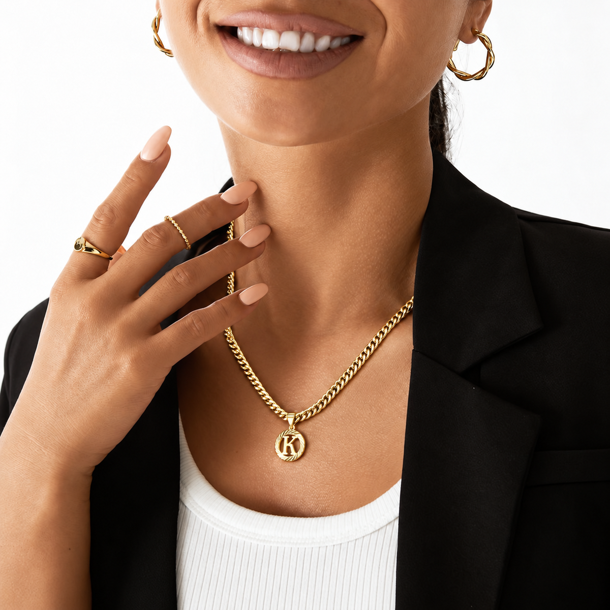 Cadena Cubana con Inicial 14K