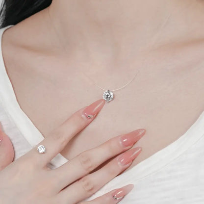 Collar Invisible de Moissanita S925 de 1-3 Quilates