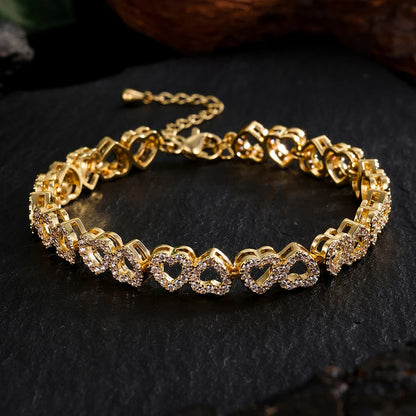 Pulsera de corazones Amor con diamantes