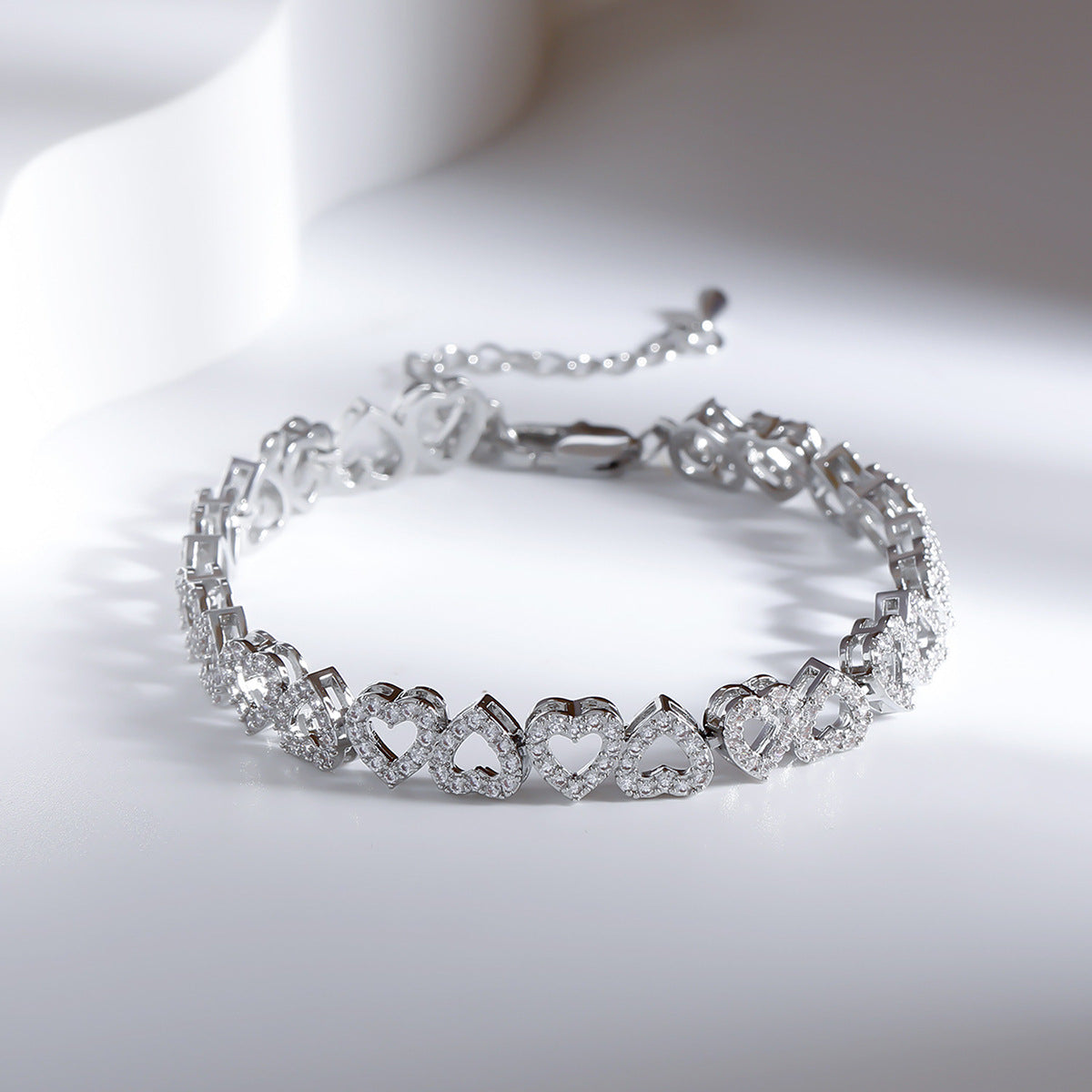 Pulsera de corazones Amor con diamantes