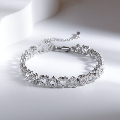Pulsera de corazones Amor con diamantes