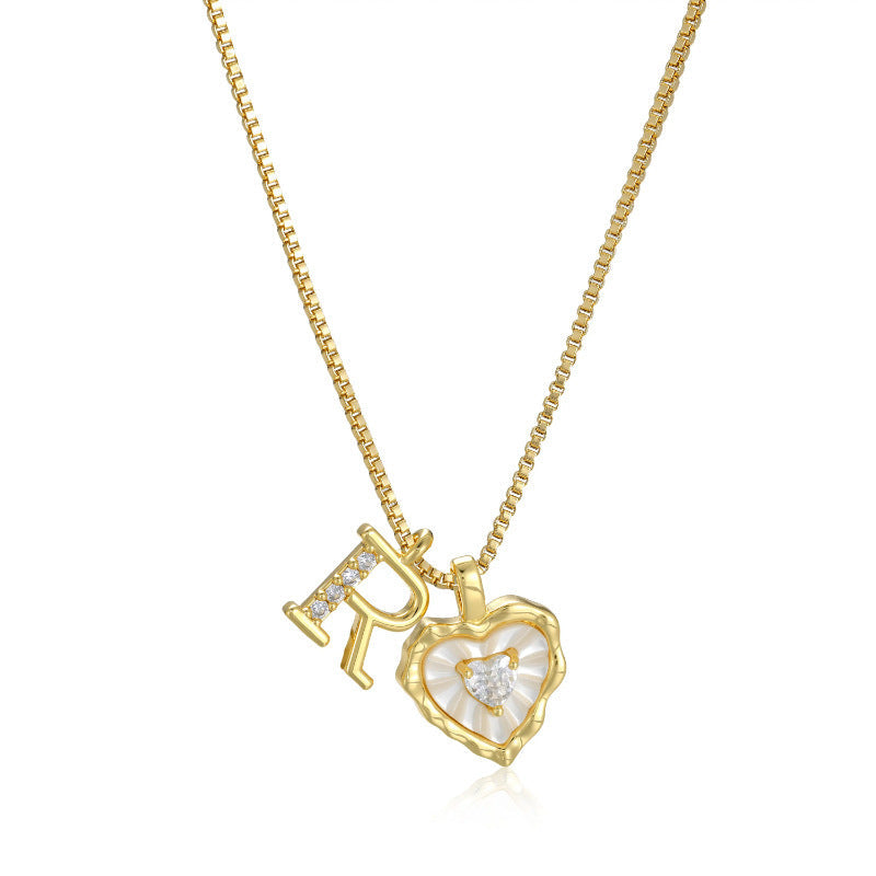 Collar de Corazón e Inicial con Brillo