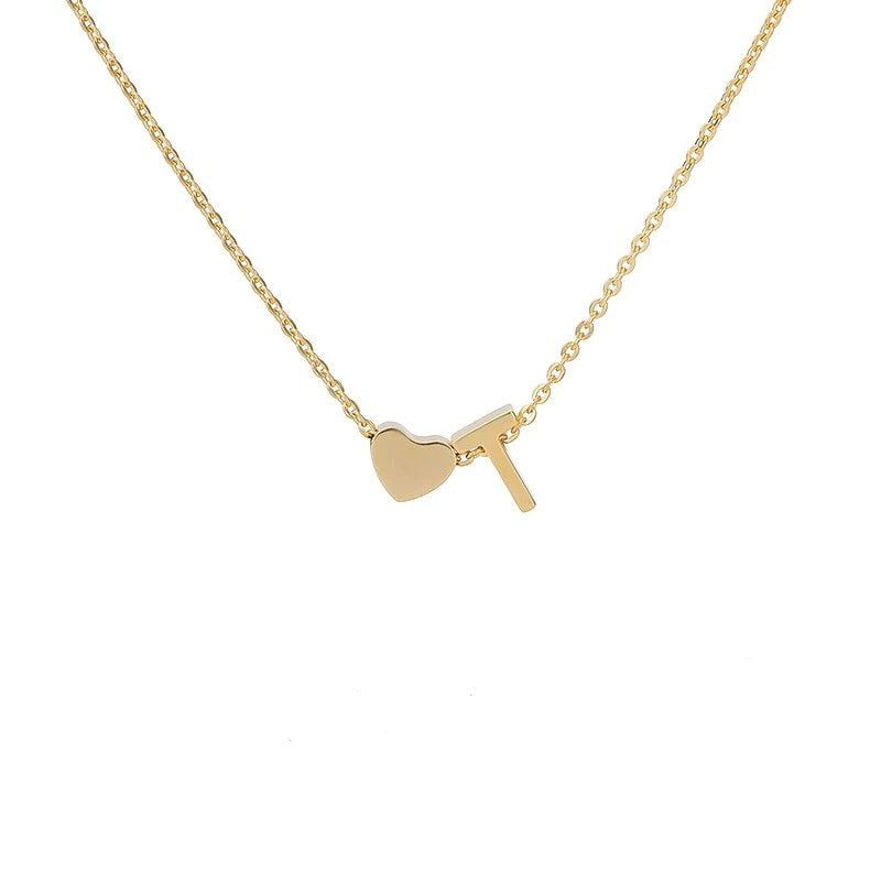 Collar con Inicial Love en Acero Inoxidable