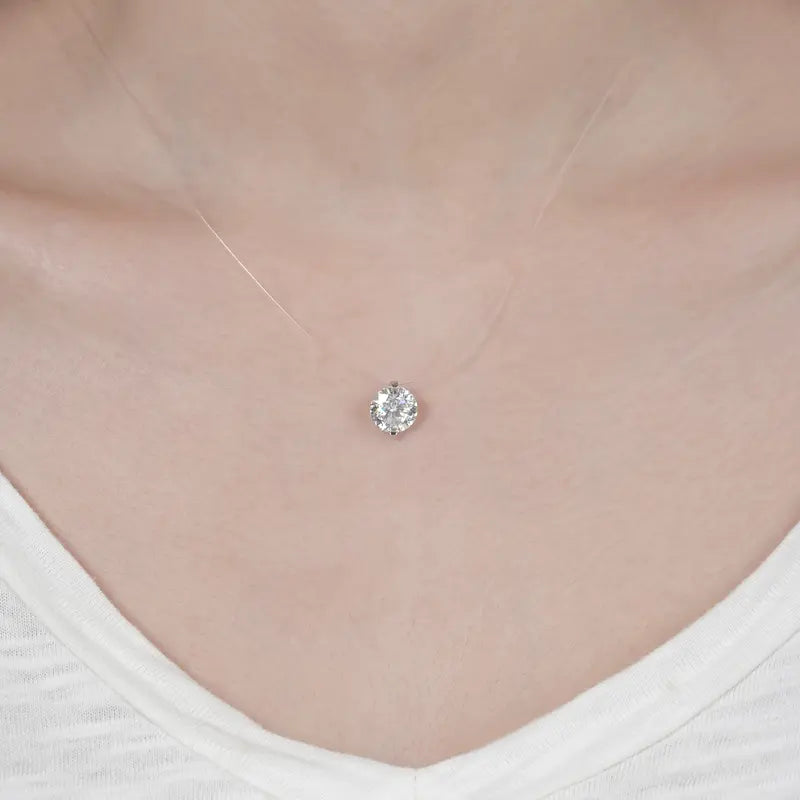 Collar Invisible de Moissanita S925 de 1-3 Quilates