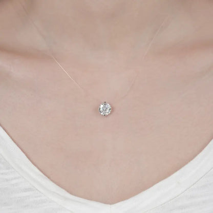 Collar Invisible de Moissanita S925 de 1-3 Quilates