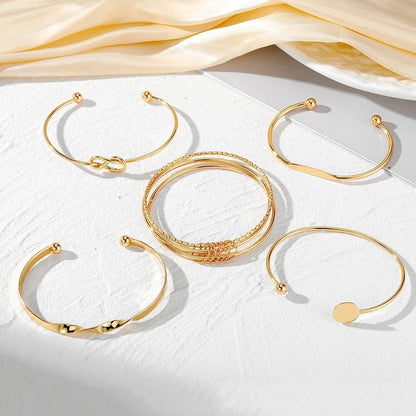 Set de 5 brazaletes trenzados apilables
