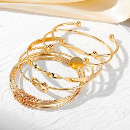 Set de 5 brazaletes trenzados apilables