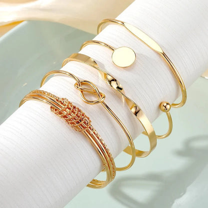 Set de 5 brazaletes trenzados apilables