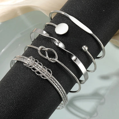 Set de 5 brazaletes trenzados apilables