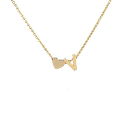 Collar con Inicial Love en Acero Inoxidable