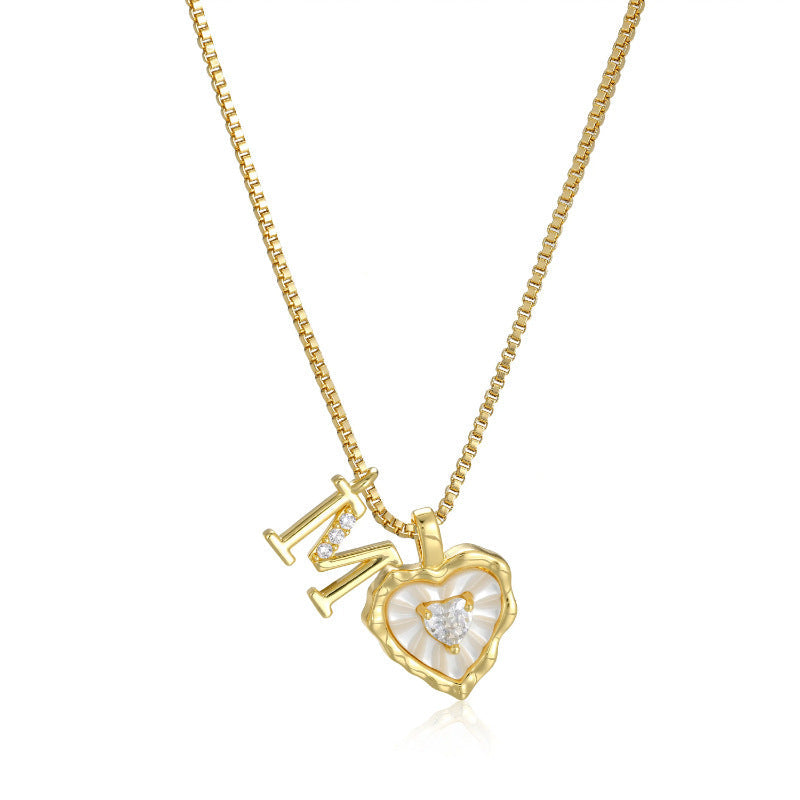 Collar de Corazón e Inicial con Brillo