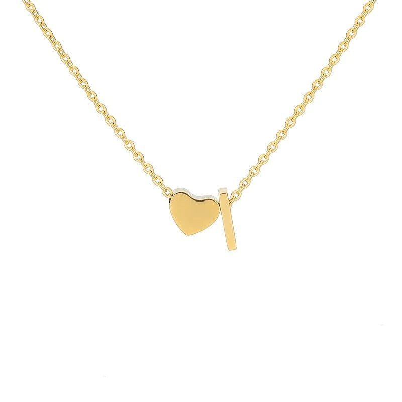 Collar con Inicial Love en Acero Inoxidable