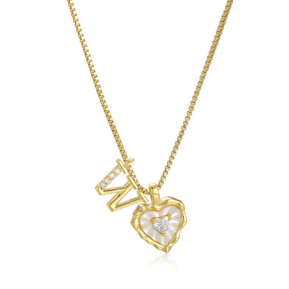 Collar de Corazón e Inicial con Brillo