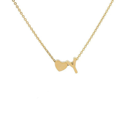 Collar con Inicial Love en Acero Inoxidable