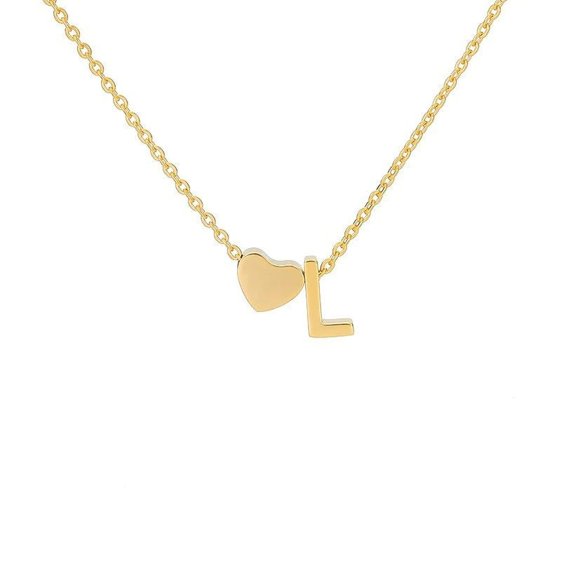 Collar con Inicial Love en Acero Inoxidable