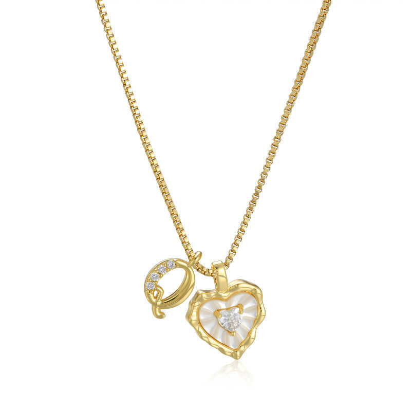 Collar de Corazón e Inicial con Brillo