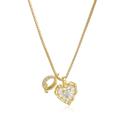 Collar de Corazón e Inicial con Brillo