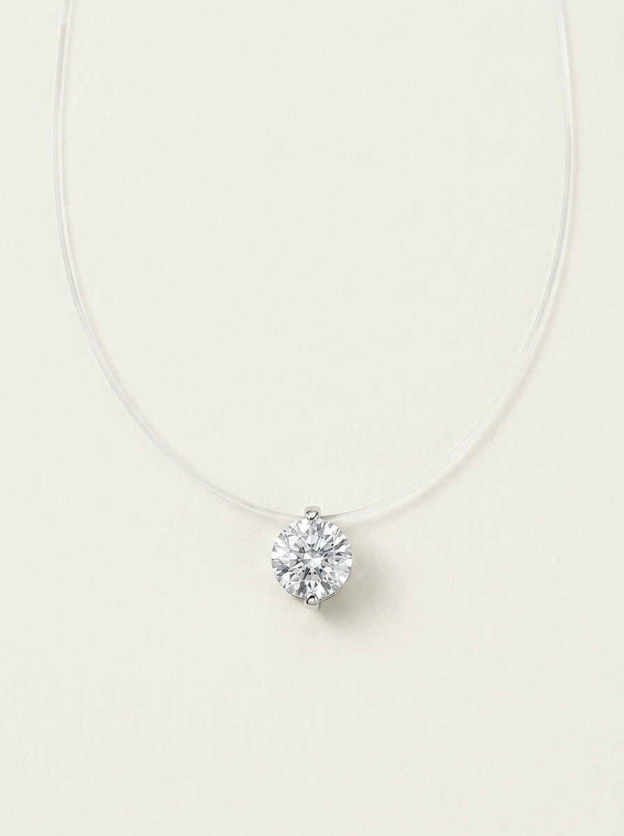 Collar Invisible de Moissanita S925 de 1-3 Quilates