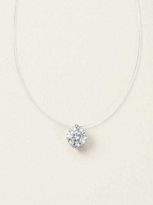 Collar Invisible de Moissanita S925 de 1-3 Quilates