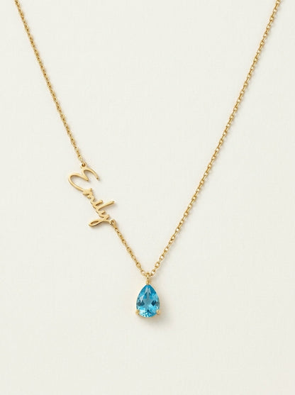 Collar Personalizado con Nombre y Piedra Natal