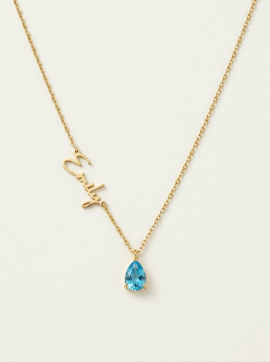 Collar Personalizado con Nombre y Piedra Natal
