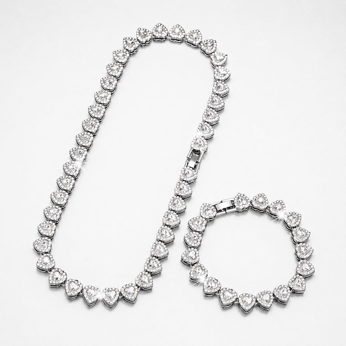 Set Cubana en Forma de Corazón con Circonitas