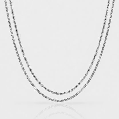 Set de Cadenas de Plata en Capas