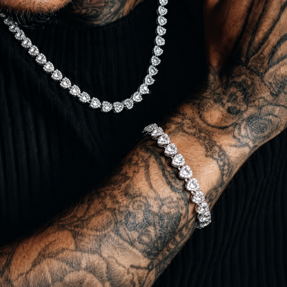 Set Cubana en Forma de Corazón con Circonitas