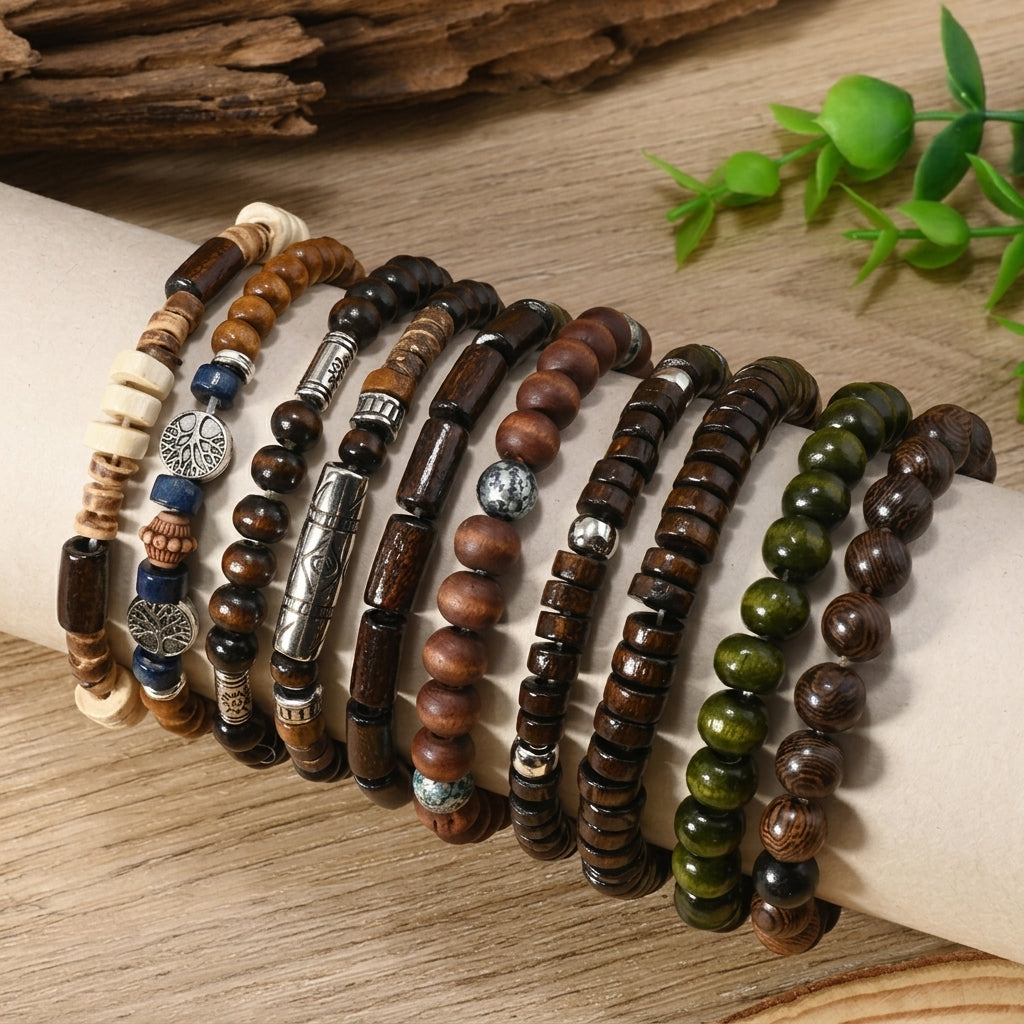 Set variado de 10 pulseras bohemias ajustables