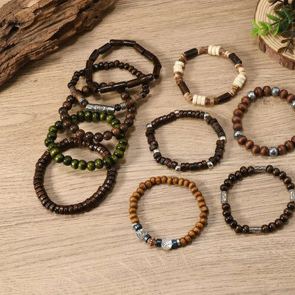 Set variado de 10 pulseras bohemias ajustables