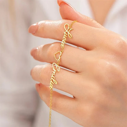 Pulsera de corazón con dos nombres