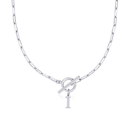 Collar Paperclip con Inicial y Cierre Circular