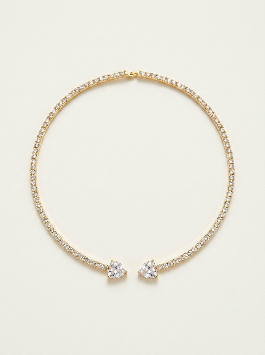 Choker Abierto de Corazón con Brillo