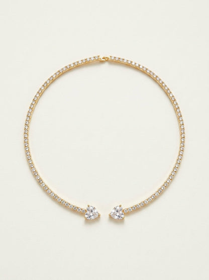 Choker Abierto de Corazón con Brillo