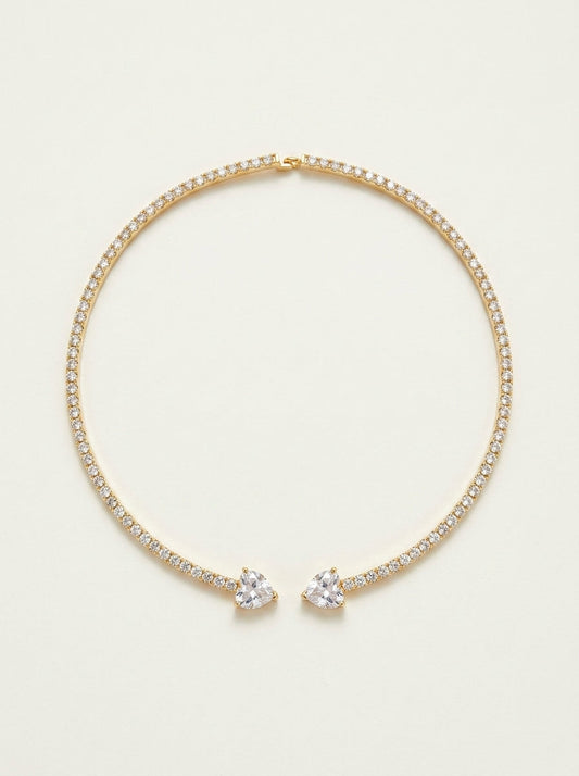 Choker Abierto de Corazón con Brillo