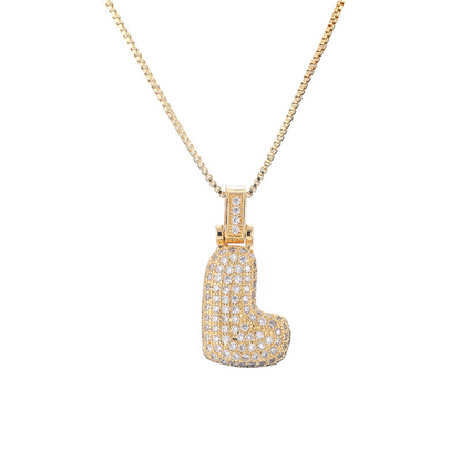 Collar Inicial Bubble 14K con Brillo de Diamantes