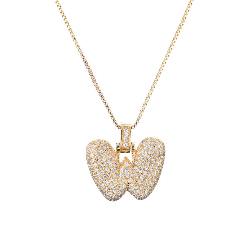 Collar Inicial Bubble 14K con Brillo de Diamantes