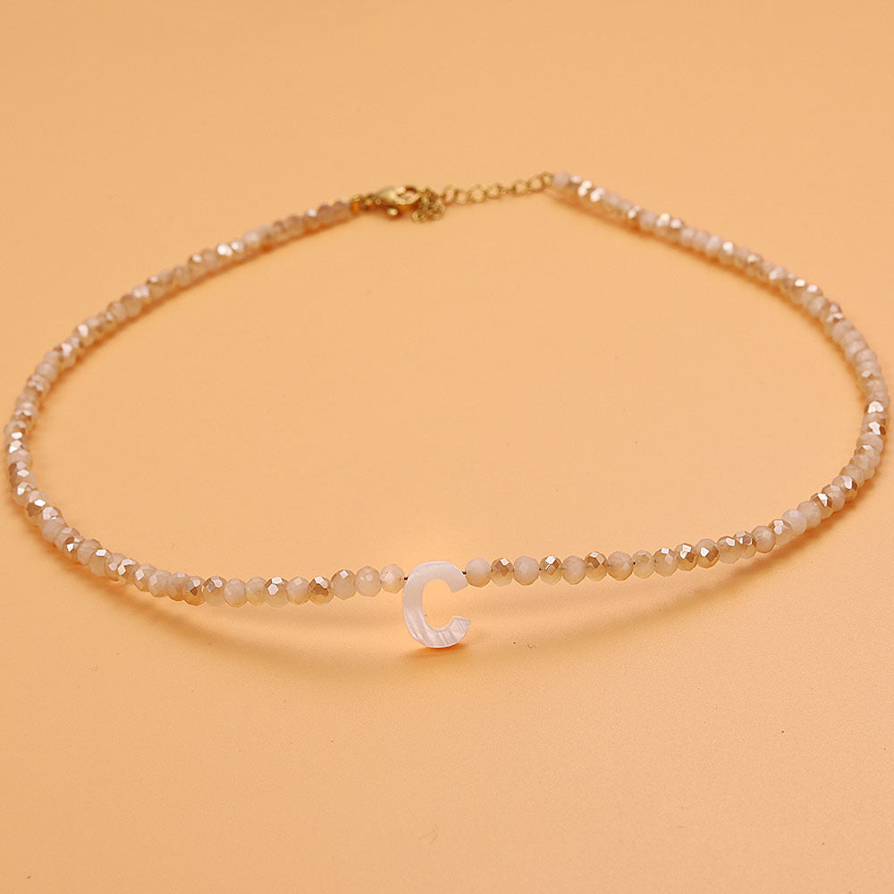 Collar con Piedras e Inicial