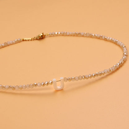 Collar con Piedras e Inicial