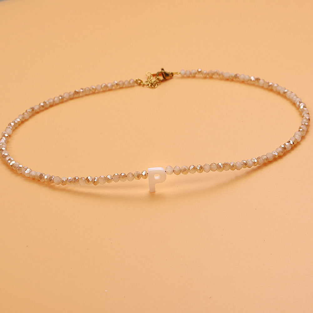 Collar con Piedras e Inicial