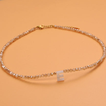 Collar con Piedras e Inicial